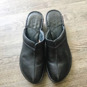 Born Black Leather Women Slip On Shoe Size 10